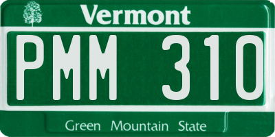 VT license plate PMM310