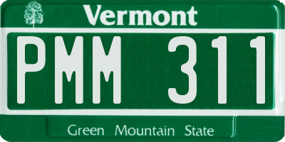 VT license plate PMM311