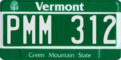 VT license plate PMM312