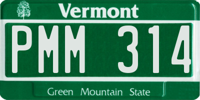 VT license plate PMM314
