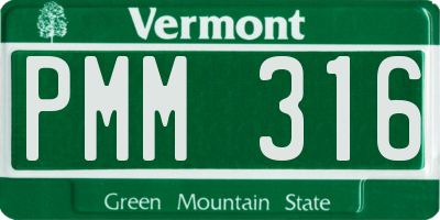VT license plate PMM316