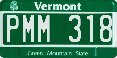 VT license plate PMM318