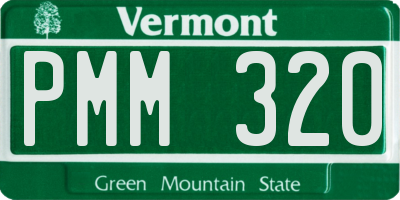 VT license plate PMM320