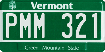 VT license plate PMM321