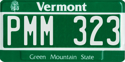 VT license plate PMM323