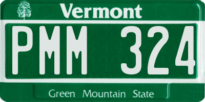 VT license plate PMM324