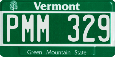 VT license plate PMM329