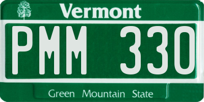 VT license plate PMM330