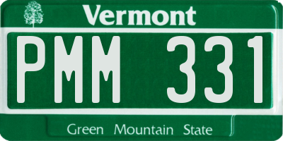 VT license plate PMM331
