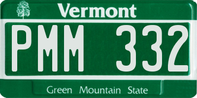 VT license plate PMM332