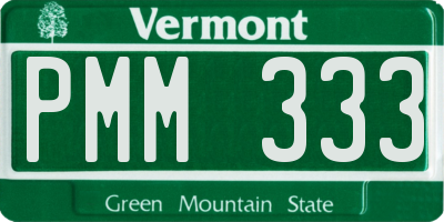 VT license plate PMM333