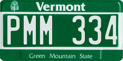 VT license plate PMM334