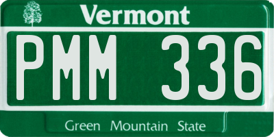 VT license plate PMM336