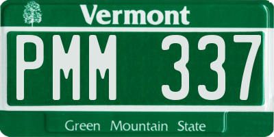 VT license plate PMM337