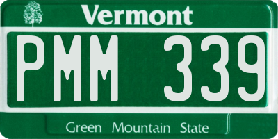 VT license plate PMM339