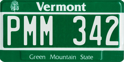 VT license plate PMM342