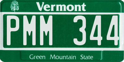 VT license plate PMM344