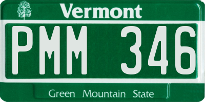 VT license plate PMM346