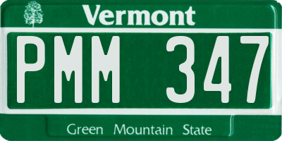 VT license plate PMM347