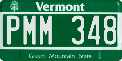 VT license plate PMM348