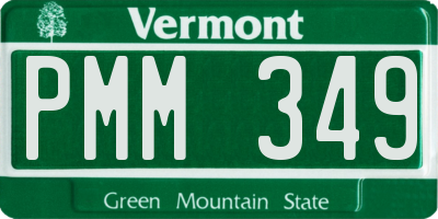 VT license plate PMM349