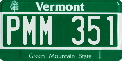 VT license plate PMM351