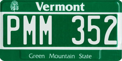 VT license plate PMM352