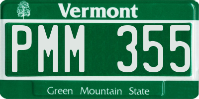 VT license plate PMM355