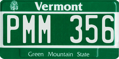 VT license plate PMM356