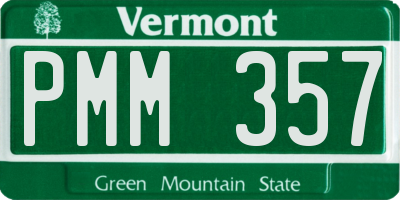 VT license plate PMM357
