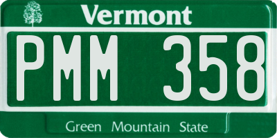 VT license plate PMM358