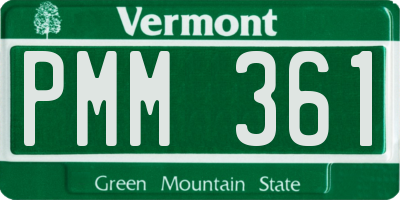 VT license plate PMM361
