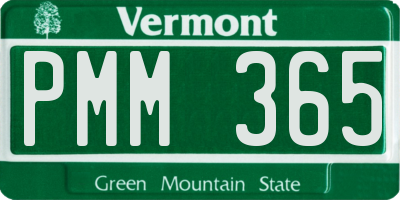 VT license plate PMM365