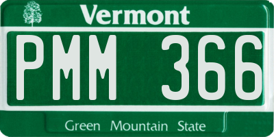 VT license plate PMM366