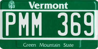 VT license plate PMM369