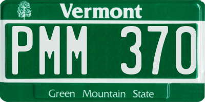 VT license plate PMM370