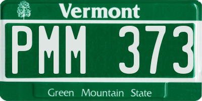 VT license plate PMM373