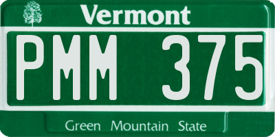 VT license plate PMM375