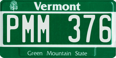VT license plate PMM376