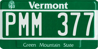 VT license plate PMM377