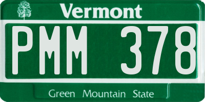 VT license plate PMM378