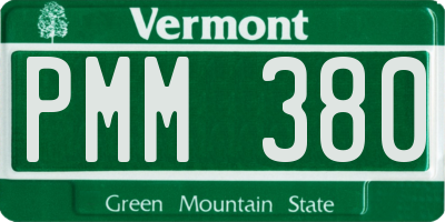 VT license plate PMM380