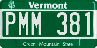VT license plate PMM381