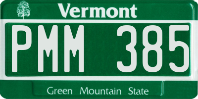 VT license plate PMM385
