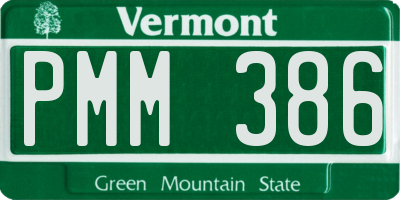 VT license plate PMM386