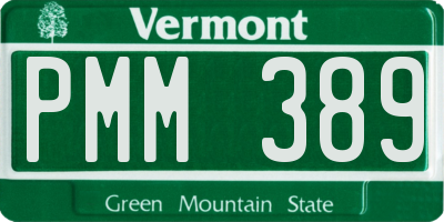VT license plate PMM389
