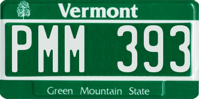 VT license plate PMM393