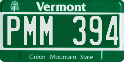 VT license plate PMM394