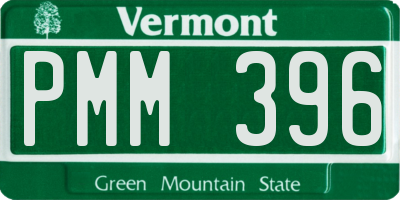 VT license plate PMM396