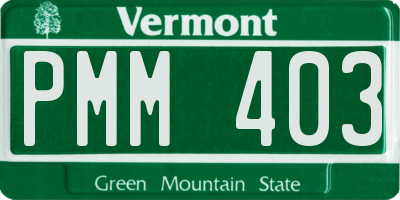 VT license plate PMM403